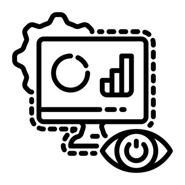 monitor icon, line icon style