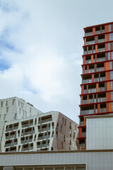 Fototapeta premium Amsterdam and roterdam in netherlands erasmus bridge skyscrappers and swing from high