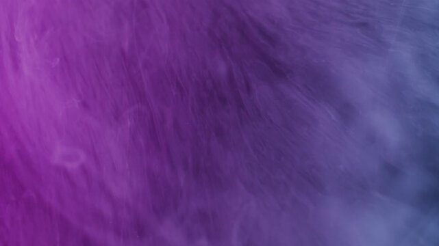 Ink mist wave. Broken glass. Defocused purple blue neon color vapor smog crushed texture ultraviolet light gradient abstract background.