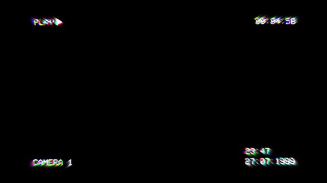 Retro VHS Recording Overlay with Glitch Noise and Timecode for Nostalgic Found Footage Aesthetic 4k video