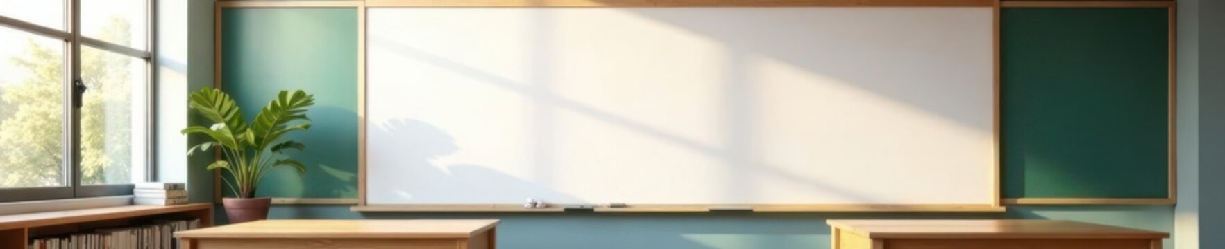 Large white marker board in a classroom setting , texture, lesson plan, chalk