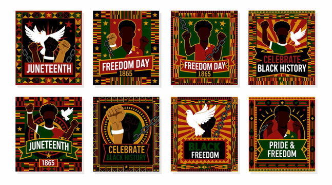 Juneteenth freedom day celebration posters