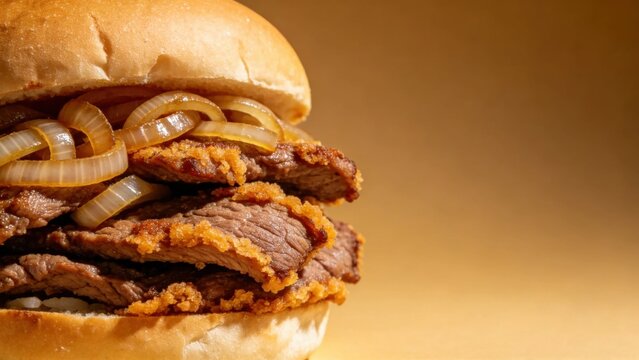 Classic Cuban dish with vaca frita crispy beef and carameliz