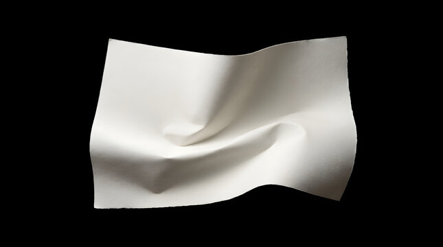 Crumpled white paper sheet closeup.