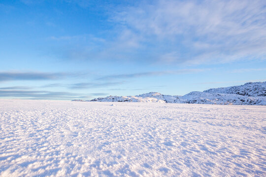 Snow desert. Kola Peninsula winter landscape