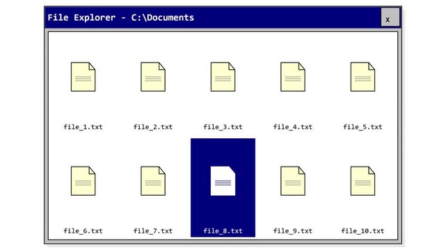 Retro OS File Explorer UI Interface Animation for Tech Presentation and Video Backgrounds, 90s Aesthetic Motion Graphic Template