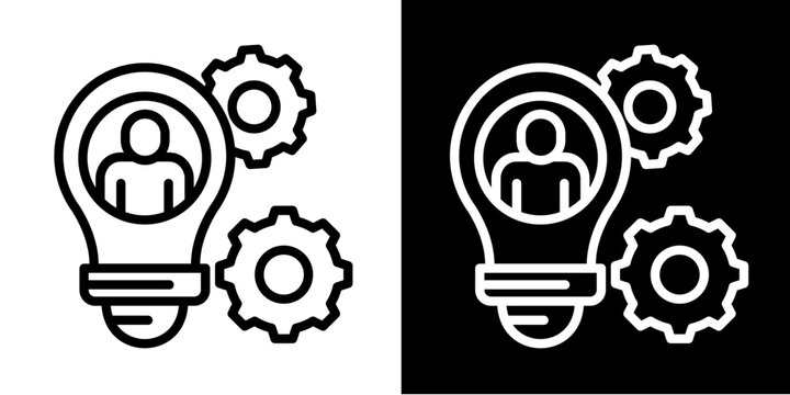 Human Capital Icon Set White Style Collection