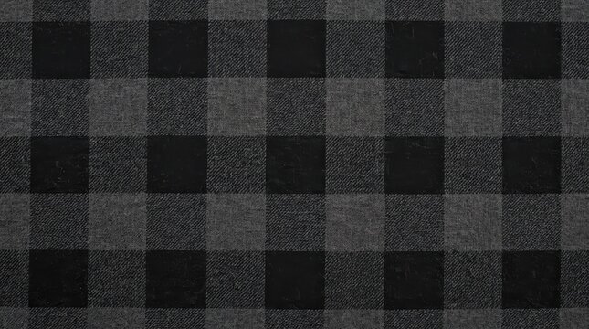 Black and Grey Buffalo Plaid Fabric Texture Seamless Pattern for Rustic Winter Apparel Design and Cozy Home Decor Backgrounds