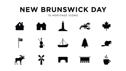 Black and white heritage icons collection with arranged neatly against clean white background evoke cultural pride tradition minimalist graphic collection © Sourav Bairagi