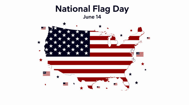 National Flag Day USA, American flag map