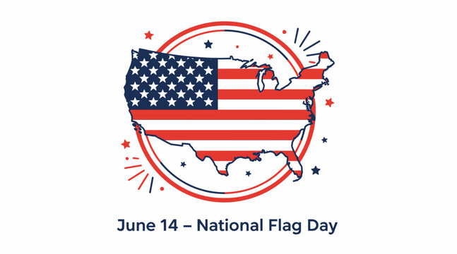 National flag day usa, american flag map