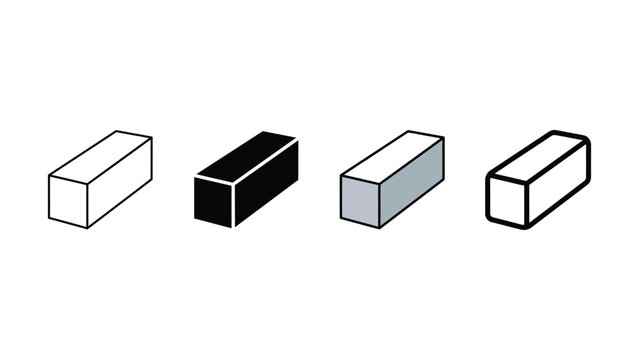 Modern collection of isometric rectangular cuboid block icons design