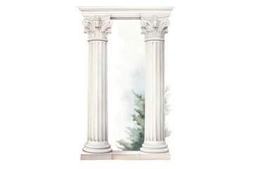 Obraz premium Architecture column pillar white background.