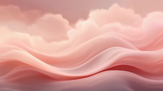 Soft Pink Beige Cloud Waves with Creamy Abstract Gradient Background