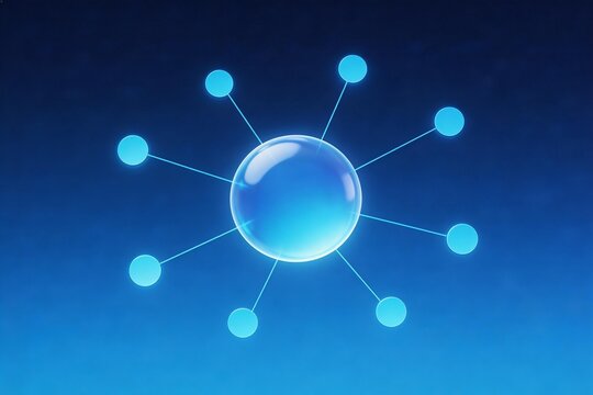 Blue glowing sphere with connected nodes