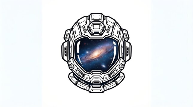 Astronaut helmet with galaxy view