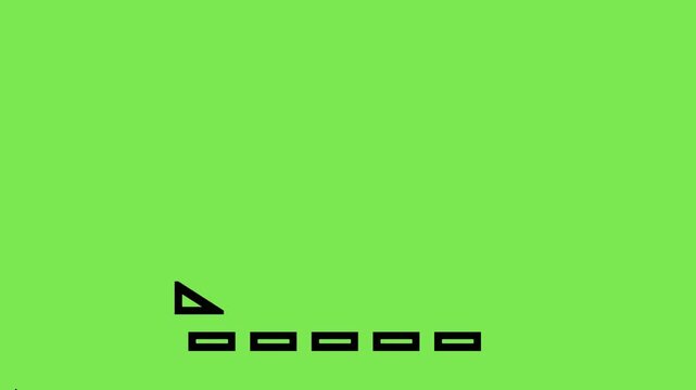 Simple retro command line prompt with blinking cursor icon on bright green background