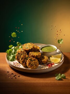 Traditional Kothimbir Vadi Restaurant Food Promotion Poster