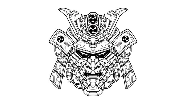 Samurai warrior helmet head