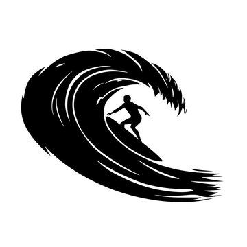 silhouette of a surfer vector