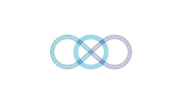 Interlocking infinite circles concept graphic with infinity interlocking connection abstract gradient geometric continuous relationship illustration isolated background infinite together