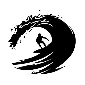 silhouette of a surfer vector