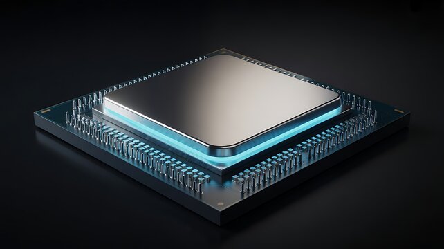 Futuristic CPU Processor with AI Computing Concept