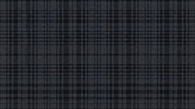 Dark Grey Plaid Fabric Texture Seamless Pattern for Fashion Design and Apparel Backgrounds