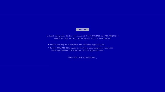 Classic Retro Computer Blue Screen of Death and Operating System Boot Screen