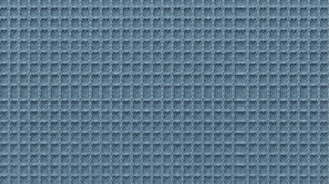 Blue Waffle Weave Fabric Texture Background Close Up Detailed Textile Pattern for Interior Design and Soft Goods Mockups
