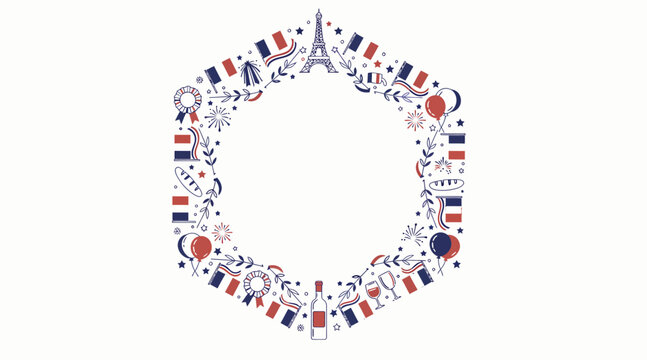 paris france eiffel tower flag wreath