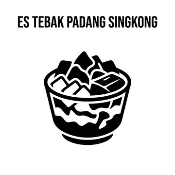 Es TEBak Padang Singkong Traditional Snack Illustration.