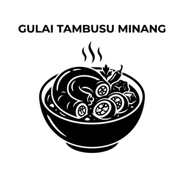 Gulai Tambusu Minang Traditional Dish Illustration.