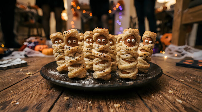 Worm's Eye View of Mummy Sausage Rolls
