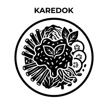 Karedok Traditional Indonesian Vegetable Salad Illustration.