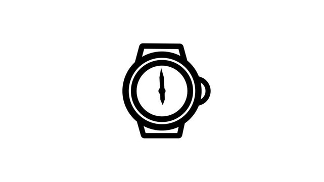 Analog clock spinning animation loop, alpha channel included 4k animation