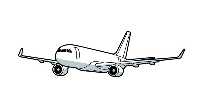 Commercial passenger airliner flying in clear sky