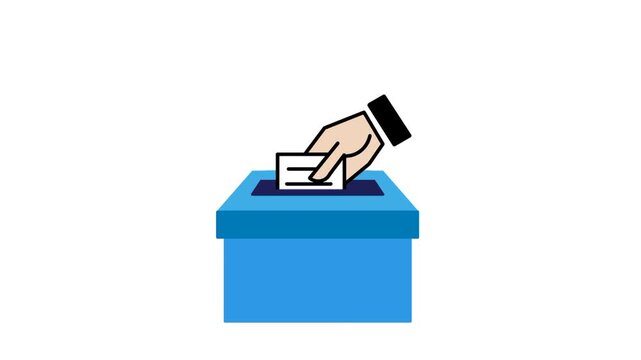 Suggestion box concept featuring hand inserting paper into box. Visual representation of feedback collection and employee participation.