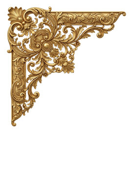 Elegant Golden Baroque Corner Accent