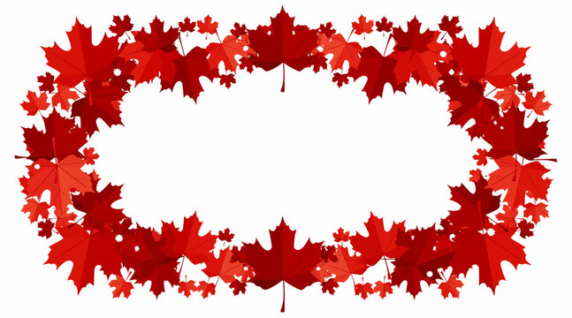 red maple leaves border frame
