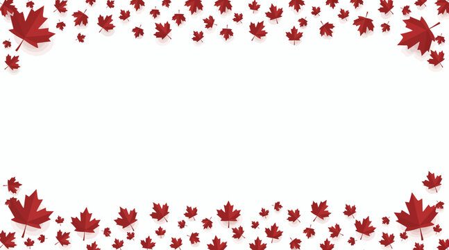 red maple leaves border, canada symbol, autumn background