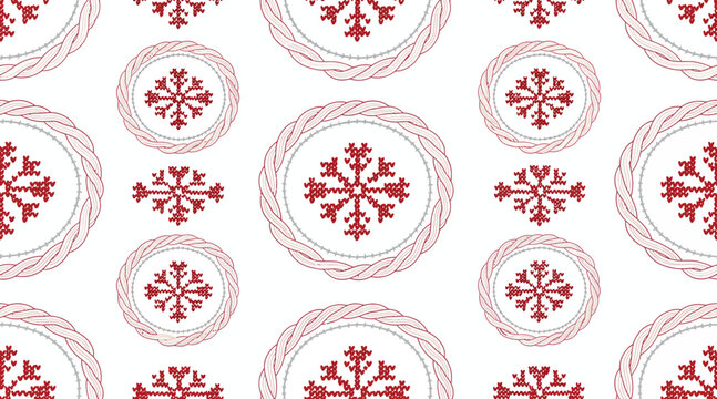 red snowflakes on white background