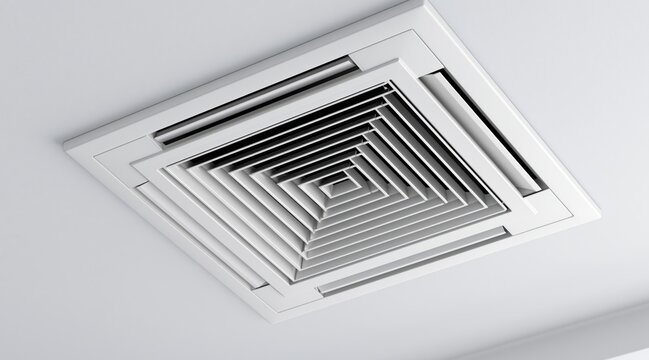 Square white ceiling air vent diffuser for ventilation system
