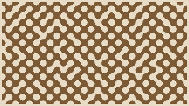Truchet two tone pattern in beige and brown, widescreen background