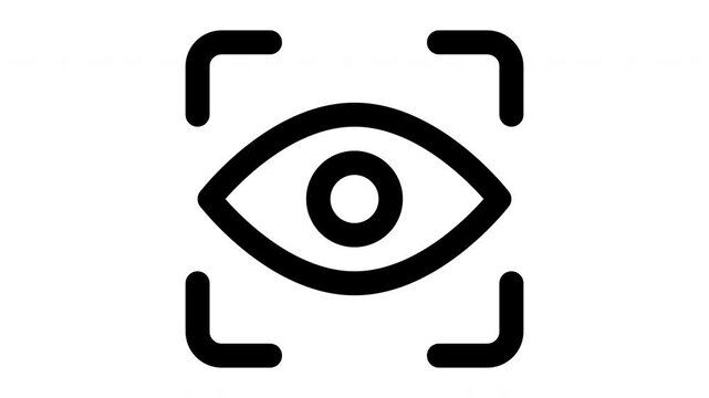 eye scanner animated Line Icons Premium 4K, Modern Minimal Outline Motion Graphics Collection