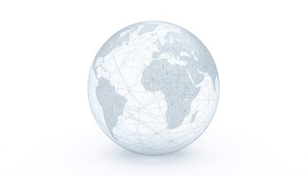 Digital technology mesh network overlay on glass world globe with technology communication connection internet abstract structure information connectivity international innovation electronic