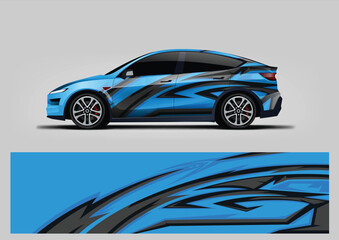 Blue Velocity Wave Car Wrap Design Vector © Lancar