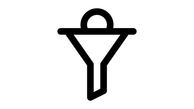 sales funnel animated Line Icons Premium 4K, Modern Minimal Outline Motion Graphics Collection