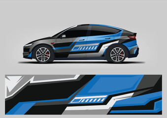 Blue Dynamic Side Stripe Car Livery Vector © Lancar