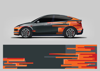 Orange Digital Pixel Car Wrap Graphics Vector © Lancar
